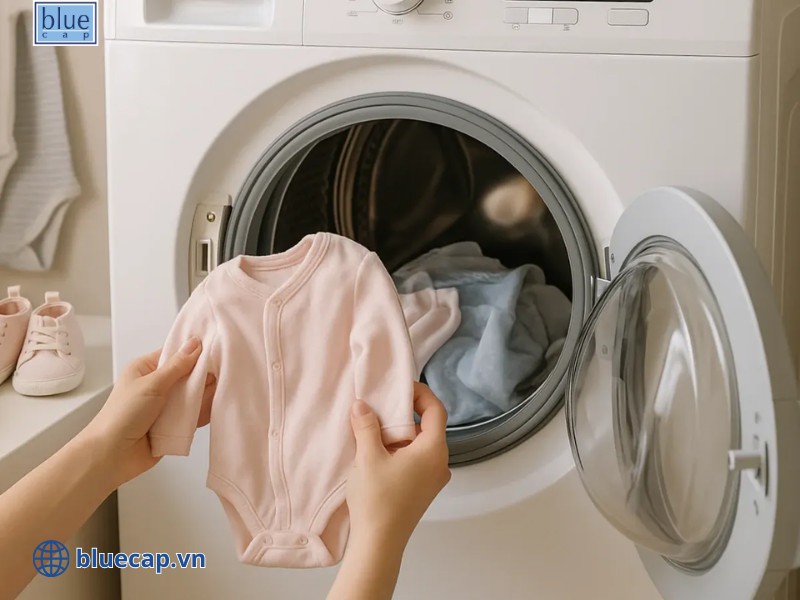 Mẹ cần giặt giũ chăn ga, gối đệm, quần áo con