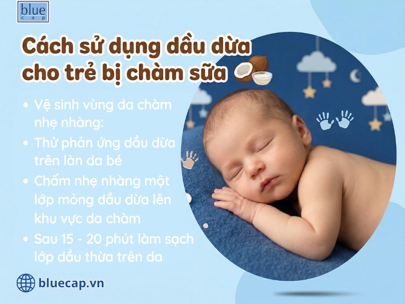 Hướng dẫn sử dụng dầu dừa cho trẻ bị chàm sữa