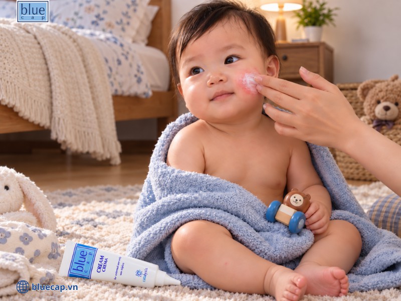 Sử dụng Blue Cap Cream có nồng độ paraben an toàn cho trẻ sơ sinh và trẻ nhỏ